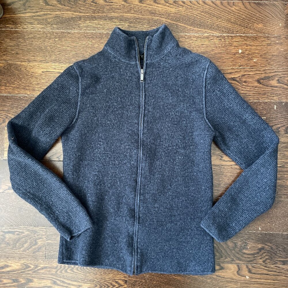 Phil Petter Men's Zipper Cardigan Sweater Wool/Cotton Blend-Small